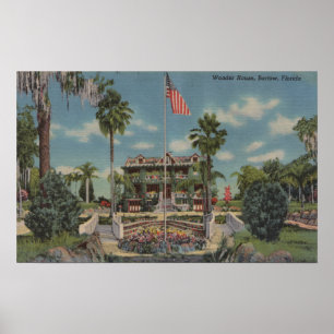 Poster Bartow, Floride - Vue sur Wonder House et Garde