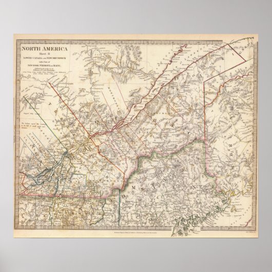 Poster Bas-Canada, NB, NY, Vt, Maine (Devant)