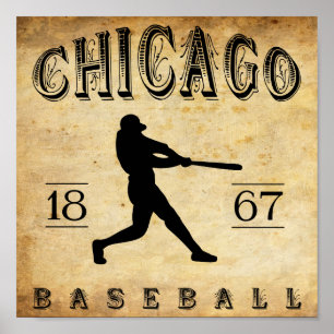 Poster Base-ball 1867 de Chicago l'Illinois