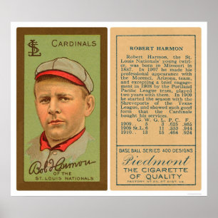Poster Base-ball 1911 de cardinaux de Bob Harmon