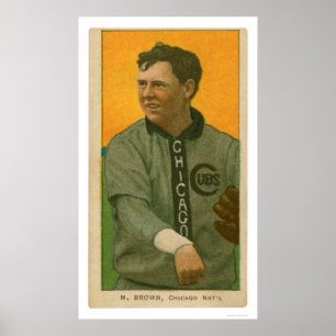 Poster Base-ball Brown 1911 de CUB de trois doigts