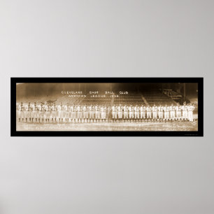 Poster Base-ball en photo 1936 de Cleveland