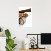 Poster Base-ball et bat (Bureau à domicile)