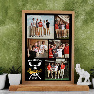 Poster Base-ball personnalisé Photo Collage Nom de l'équi
