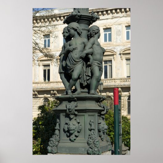 Poster Base de poste de lampes ordonnées (Devant)