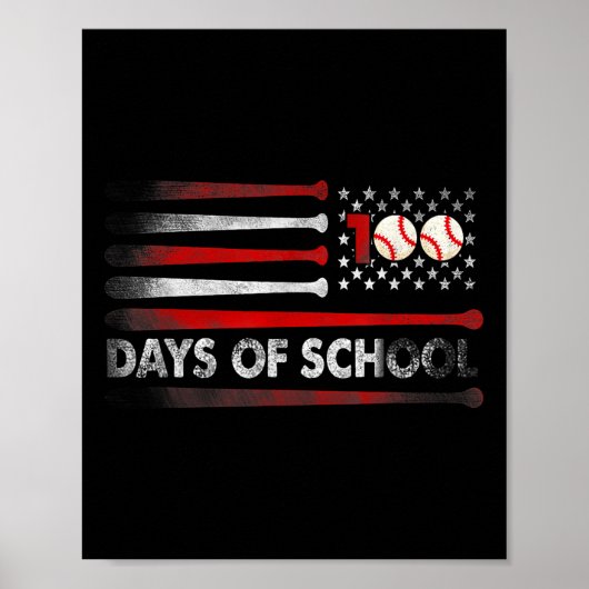 Poster Baseball 100 Jours De Baseball 100E Jour Thé (Devant)