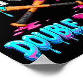 Poster Baseball 10 Year Old Ice Cream Drip 10th Bday Doub (Coin)