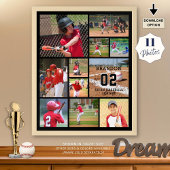 Poster Baseball 11 Photo Collage Personnalisé