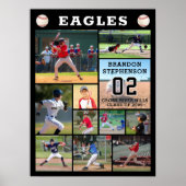 Poster Baseball 11 Photo Collage Player Name Number (Devant)