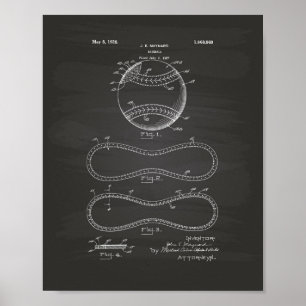 Poster Baseball 1928 Patent Art - Chalkboard