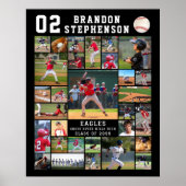 Poster Baseball 30 Photo Collage Player Number Name (Devant)