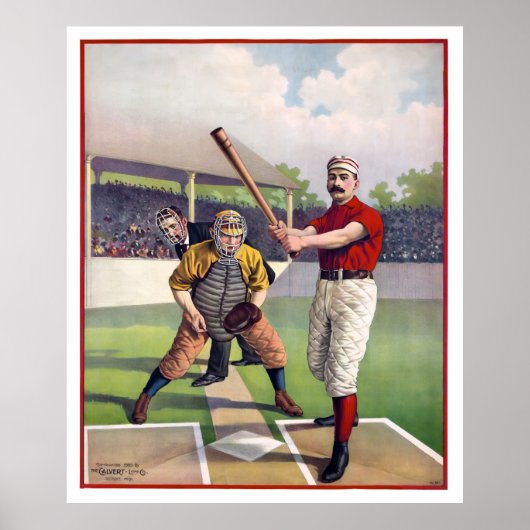 Poster BASEBALL à HOME PLATE en 1895 (Devant)