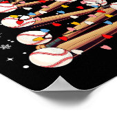 Poster Baseball Arbre de Noël Lumière Noël Garçons de bas (Coin)