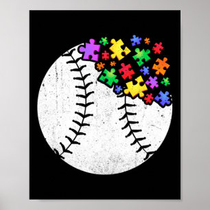 Poster Baseball Autisme Puzzle Hommes Femmes Autisme Enfa