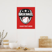 Poster Baseball de texte et de couleur personnalisés (Cuisine)