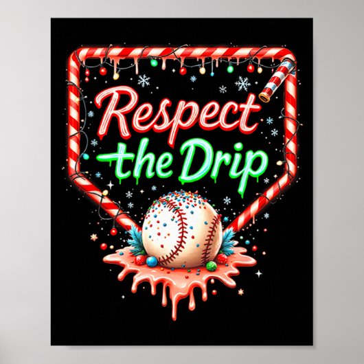 Poster Baseball Drip Boys Ice Cream Christmas Youth Respe (Devant)