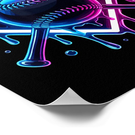 Poster Baseball Drip Ice Cream Bat Kids  (Coin)