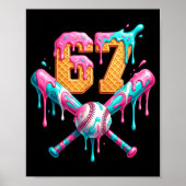 Poster Baseball Drip Number 67 Player (Devant)