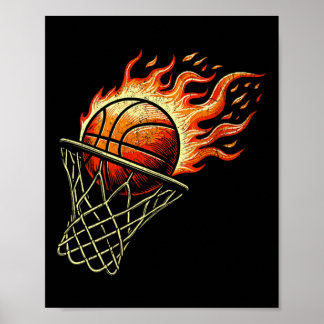 Poster Baseball En Feu