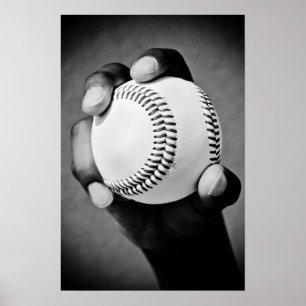 Poster baseball en main