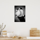 Poster baseball en main (Cuisine)