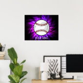 Poster Baseball en peluche; softball (Bureau à domicile)