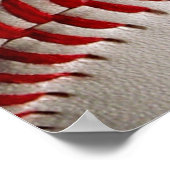 Poster Baseball et Softball Classiques Couture Rouge (Coin)