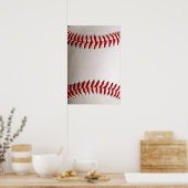 Poster Baseball et Softball Classiques Couture Rouge (Cuisine)