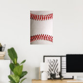 Poster Baseball et Softball Classiques Couture Rouge (Bureau à domicile)