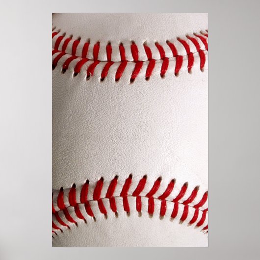 Poster Baseball et Softball Classiques Couture Rouge (Devant)