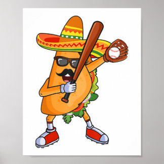 Poster Baseball et Tacos Dabbing Cinco de Mayo pour enfan
