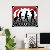 Poster Baseball Évolution (Bureau à domicile)