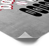 Poster baseball fille sport quote ajouter votre nom gris (Coin)