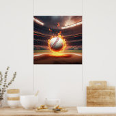Poster Baseball Flamand Au Stade (Cuisine)