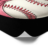 Poster Baseball Maman Coquette Pink Bow Mothers Day Baseb (Coin)