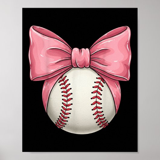Poster Baseball Maman Coquette Pink Bow Mothers Day Baseb (Devant)
