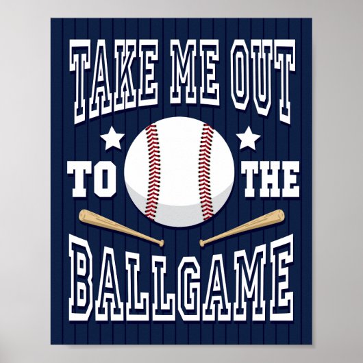 Poster Baseball M'EMMENER AU BALLGAME Signe imprimer (Devant)