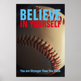 Poster Baseball Motivationnel Croyez en vous-même