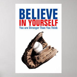 Poster Baseball Motivationnel Croyez en vous-même Citatio