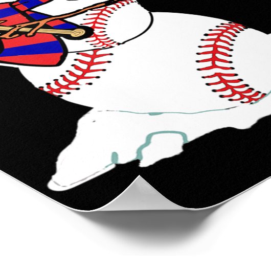 Poster Baseball Noël Snowman Jouer Baseball (Coin)