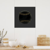 Poster baseball noir (Cuisine)