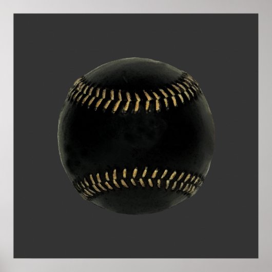 Poster baseball noir (Devant)