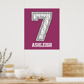 Poster Baseball personnalisé Numéro 7 (Cuisine)