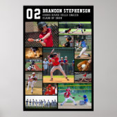 Poster Baseball Player Name Number 13 Photo Collage (Devant)