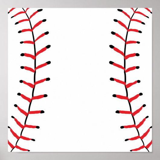 Poster Baseball Seams Sport Style Baseball Thème (Devant)