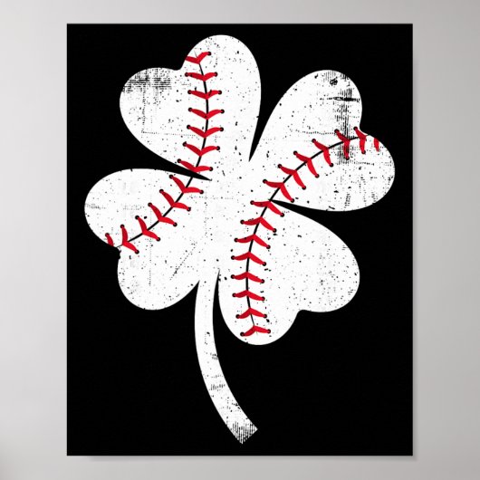 Poster Baseball Shamrock Saint-Patrick Hommes (Devant)