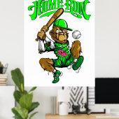Poster Baseball Singe Coup de Circuit (Bureau à domicile)