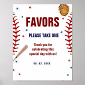 Poster Baseball Sport Bay douche Anniversaire Favoriser s (Devant)