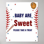 Poster Baseball Sport bébé sont doux baby shower faveur (Devant)