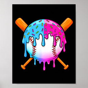Poster Baseball Sport Respecter Les Garçons Drip Baseball